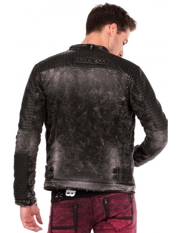 Брендовая мужская теплая джинсовая куртка Cipo & Baxx СJ236 BLACK с наличием в Москве