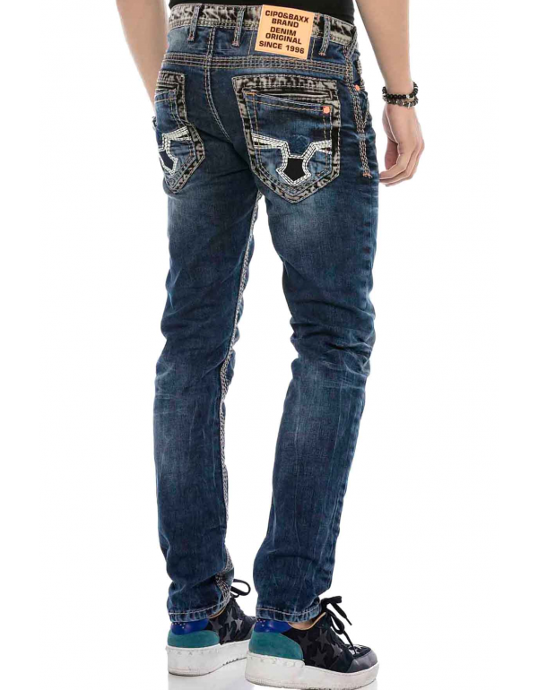 Брендовые мужские джинсы Cipo & Baxx CD593 BLUE с наличием в Москве