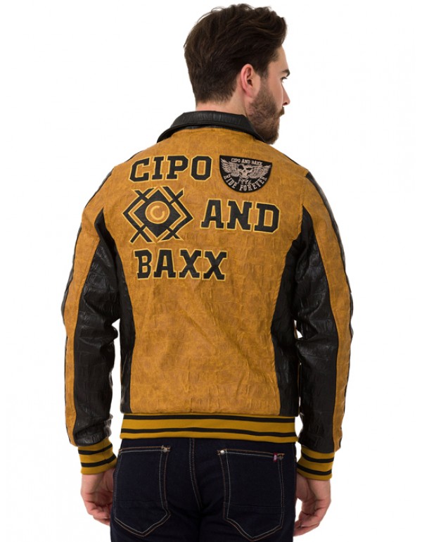 Брендовая мужская куртка Cipo & Baxx CJ284 MUSTARD с наличием в Москве