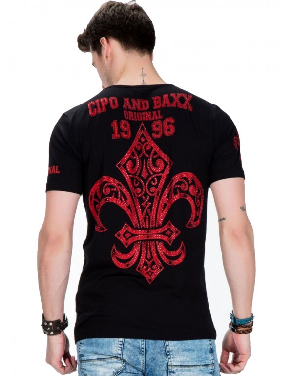 Брендовая мужская футболка Cipo & Baxx CT385 BLACK с наличием в Москве