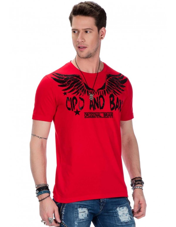 Брендовая мужская футболка Cipo & Baxx CT411 RED с наличием в Москве