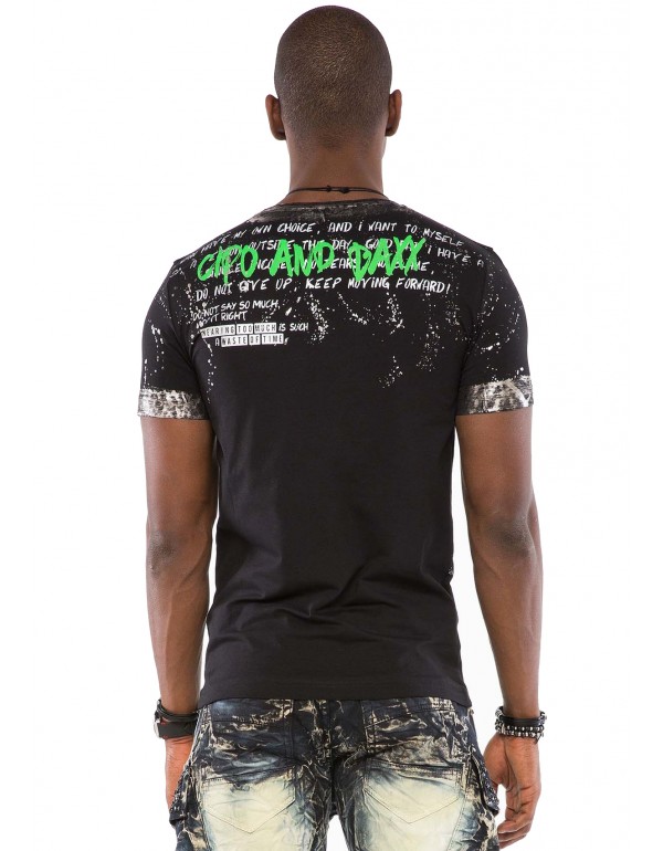 Брутальная мужская футболка Cipo & Baxx CT105 BLACK с наличием в Москве