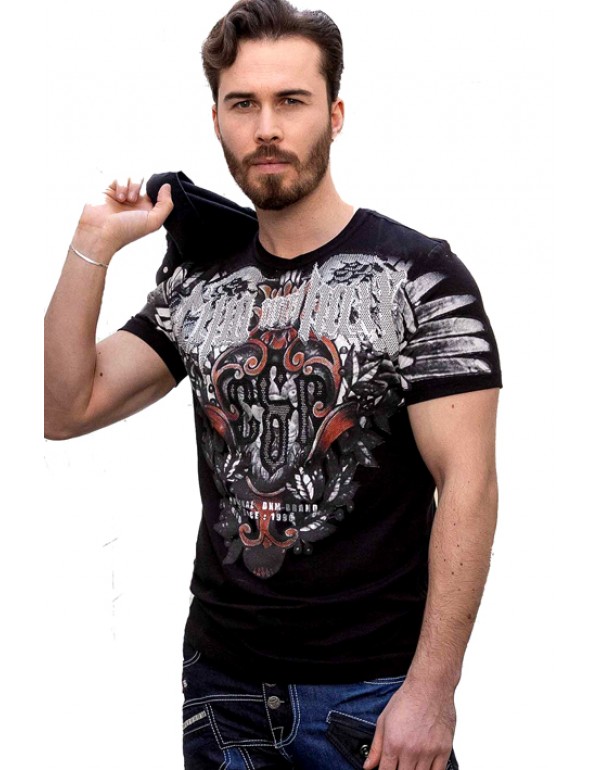 Брендовая мужская футболка Cipo & Baxx CT728 BLACK с наличием в Москве