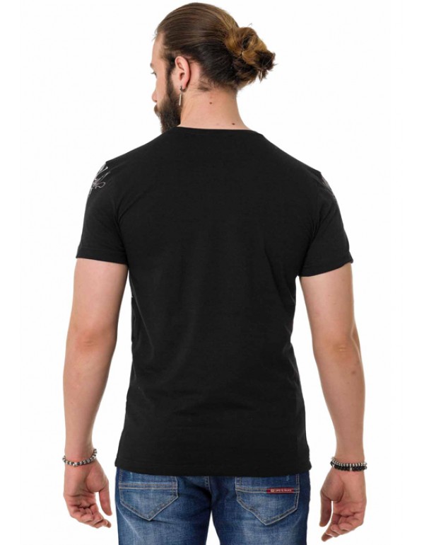 Брендовая мужская футболка Cipo & Baxx CT763 BLACK с наличием в Москве