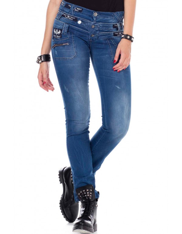 Брендовые женские джинсы Cipo & Baxx WD028 BLUE с наличием в Москве
