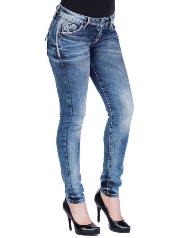 Брендовые женские джинсы Cipo & Baxx WD240 BLUE с наличием в Москве 