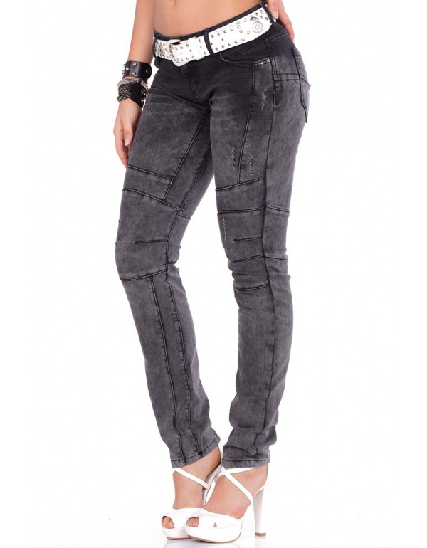 Брутальные женские джинсы Cipo & Baxx WD252 BLACK с наличием в Москве 
