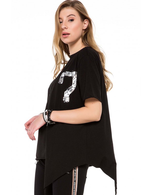 Брендовая женская футболка Cipo & Baxx WT239 BLACK с наличием в Москве